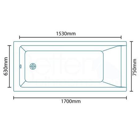Carona 1700 x 750 Whirlpool Bath