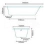 Carona 1700 x 750 Whirlpool Bath