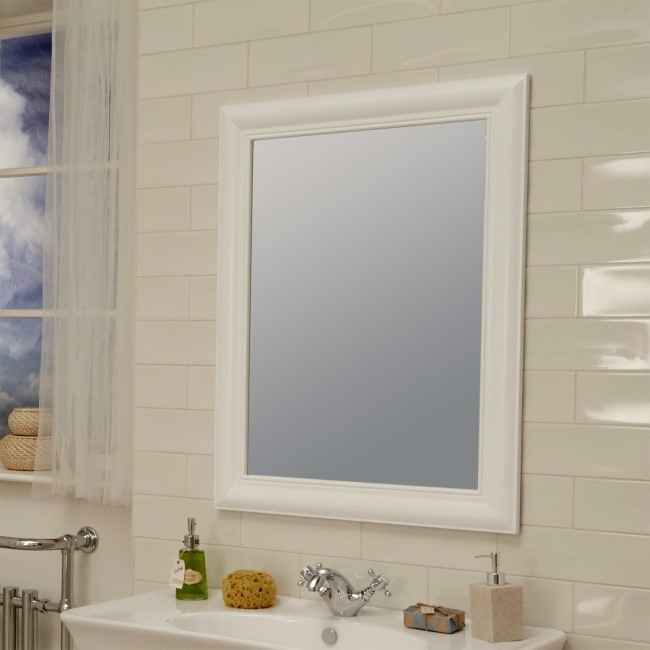 900 x 700mm White Mirror - Valencia