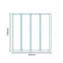 Large Straight 4 Fold Bath Shower Screen - H1400 x W1000mm