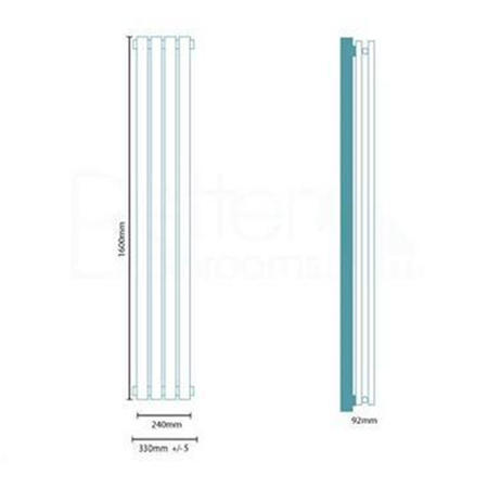 Nevada Beta Heat 1600 x 240mm Double Panel White Radiator