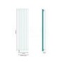 Nevada Beta Heat 1600 x 360mm Single Oval Panel White Vertical Radiator