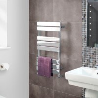 Lorenzo Beta Heat 800 x 450mm Flat Chrome Heated Towel Rail