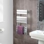 Lorenzo Beta Heat 800 x 450mm Flat Chrome Heated Towel Rail