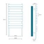 Lorenzo Beta Heat 800 x 450mm Flat Chrome Heated Towel Rail