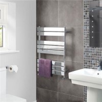 Lorenzo Beta Heat 800 x 600mm Flat Chrome Heated Towel Rail