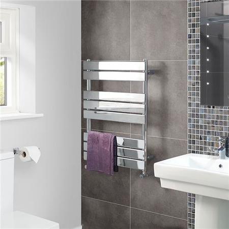 Lorenzo Beta Heat 800 x 600mm Flat Chrome Heated Towel Rail