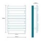 Lorenzo Beta Heat 800 x 600mm Flat Chrome Heated Towel Rail