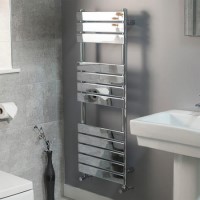 Lorenzo Beta Heat 1200 x 450mm Flat Chrome Heated Towel Rail