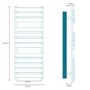 Lorenzo Beta Heat 1200 x 450mm Flat Chrome Heated Towel Rail
