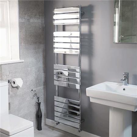 Lorenzo Beta Heat 1600 x 450mm Flat Chrome Heated Towel Rail