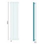 Vega Single Flat Panel Chrome Vertical Radiator - 1600 x 375mm
