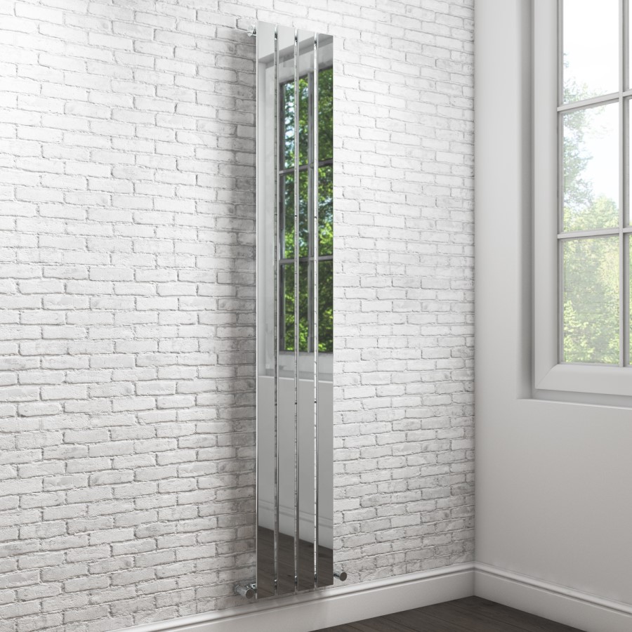 Chrome Vertical Tall Bathroom Radiator - 1800 x 300mm
