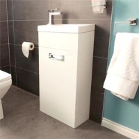 Aspen Compact White 410 Floor Mounted Vanity Unit