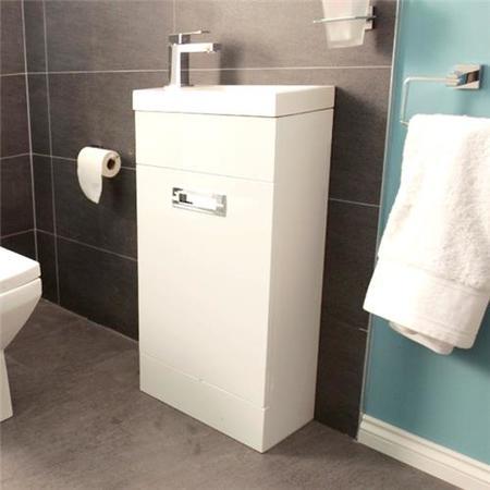 Aspen Compact White 410 Floor Mounted Vanity Unit
