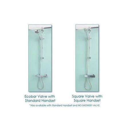 800mm Quatro Shower Cabin with Black Back Panels-Cabin with Square Valve and Square Handset