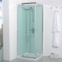 800mm Quatro Shower Cabin with Aqua White Back Panels-Cabin with Square Valve and Square Handset