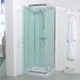 800mm Quatro Shower Cabin with Aqua White Back Panels-Cabin with Square Valve and Square Handset