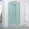 800 x 800 Quatro Shower Cabin with Aqua White Back Panels