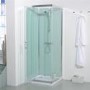 800 x 800 Quatro Shower Cabin with Aqua White Back Panels