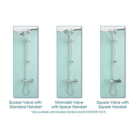 800 x 800 Quatro Shower Cabin with Aqua White Back Panels