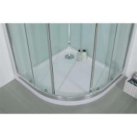 900mm Quadrant Shower Cabin with Aqua White Back Panels-Cabin with Square Valve and Square Handset