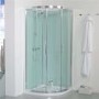 900mm Quadrant Shower Cabin with Aqua White Back Panels-Cabin with Square Valve and Square Handset