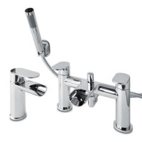Cirque Waterfall Basin Mixer and Bath Shower Mixer Tap Pack