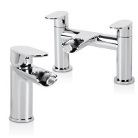 Cirque Waterfall Basin Mixer and Bath Filler Tap Pack