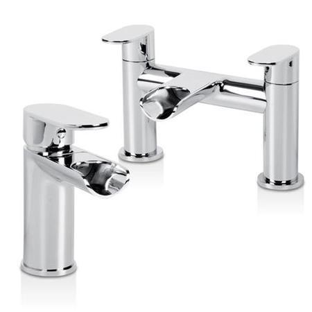 Cirque Waterfall Basin Mixer and Bath Filler Tap Pack