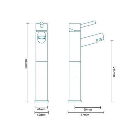GRADE A1 - Deluxe Extended Basin Mixer Tap - Peru Range