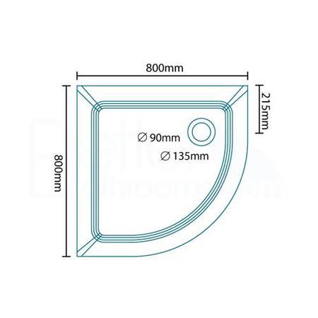 Ultralite 800 x 800 Quadrant Shower Tray