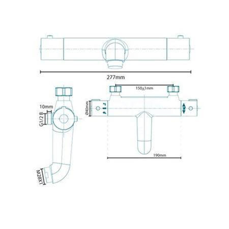 Thermostatic Wall Mounted Bath Shower Mixer - Focus Range