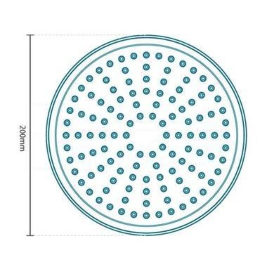 Round 200mm Rain Shower Head & Wall Arm