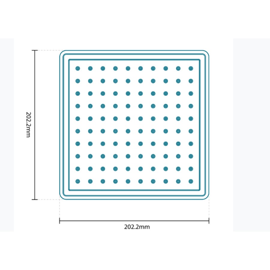 Square 200mm Rain Shower Head & Wall Arm