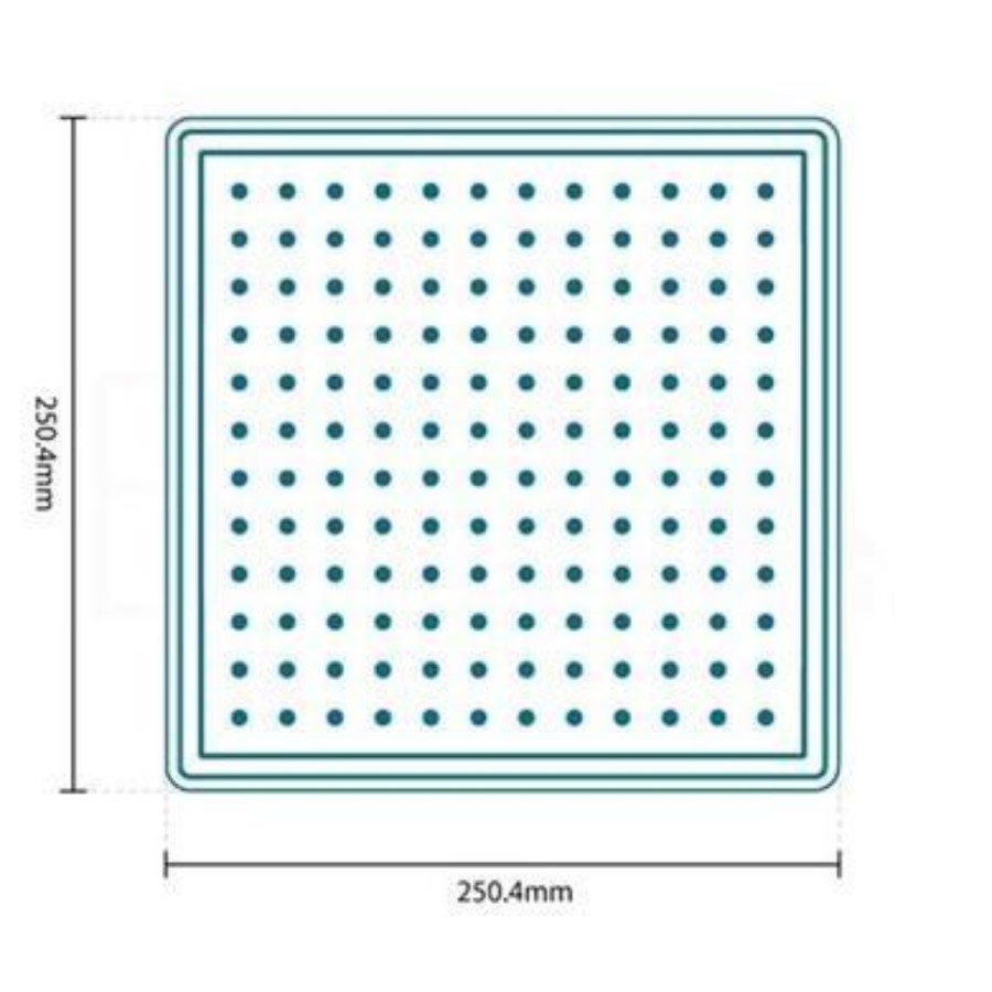 Square 250mm Rain Shower Head & Wall Arm