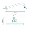 Square 150mm Shower Head &amp; Wall Arm