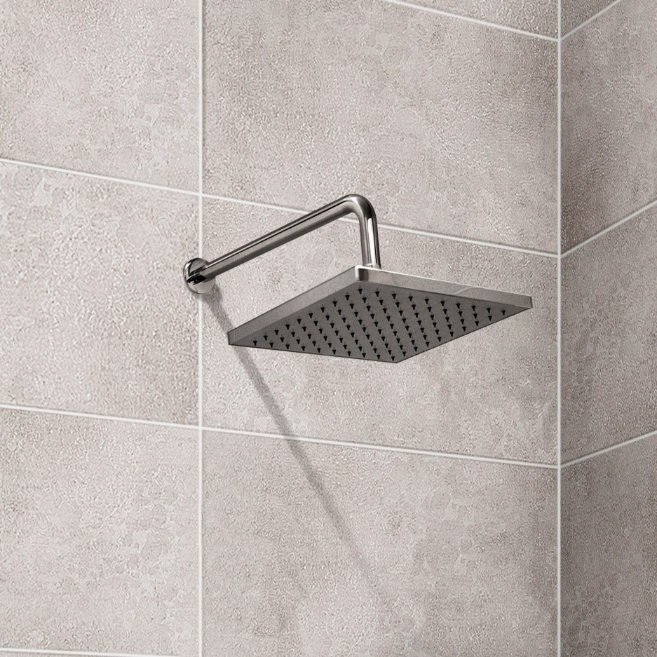 Square 200mm Shower Head & Wall Arm Better Bathrooms