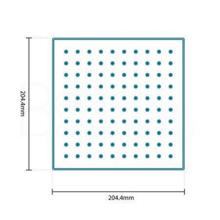 GRADE A2 - Square 200mm Shower Head & Wall Arm