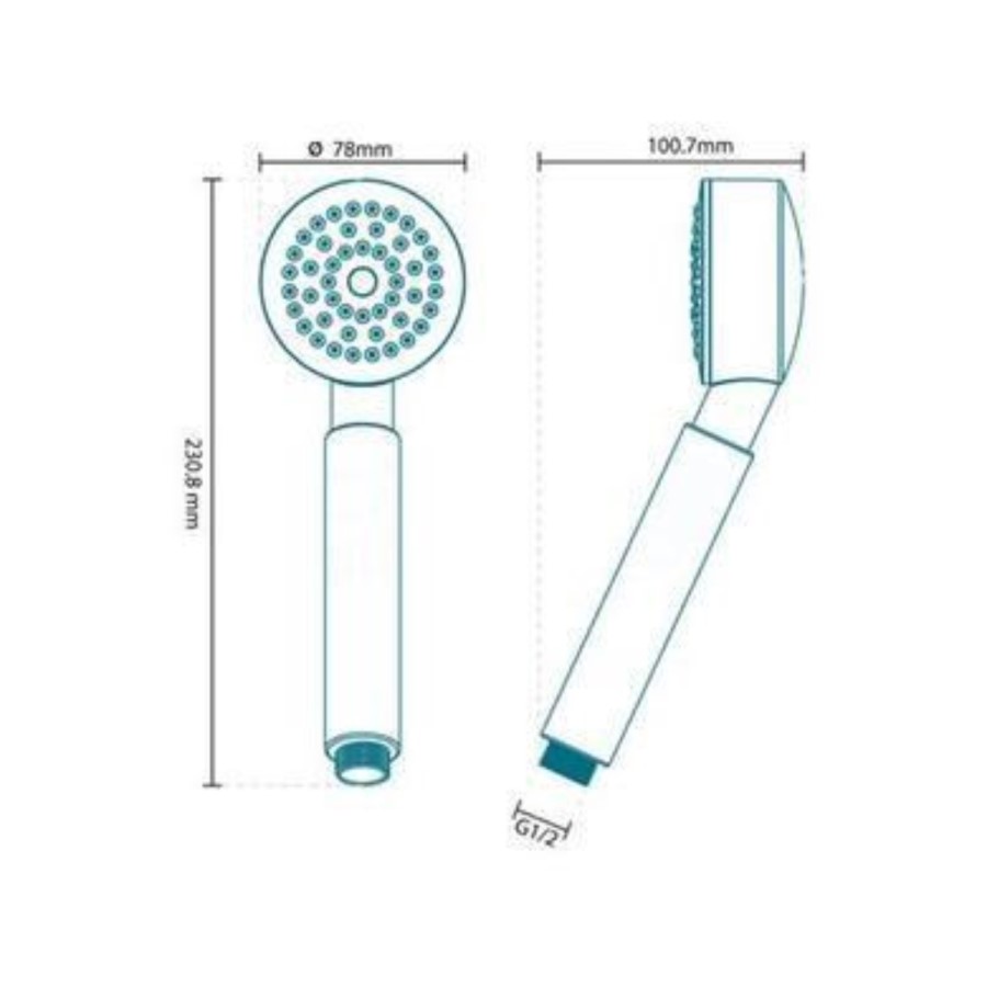Circom Chrome Shower Handset