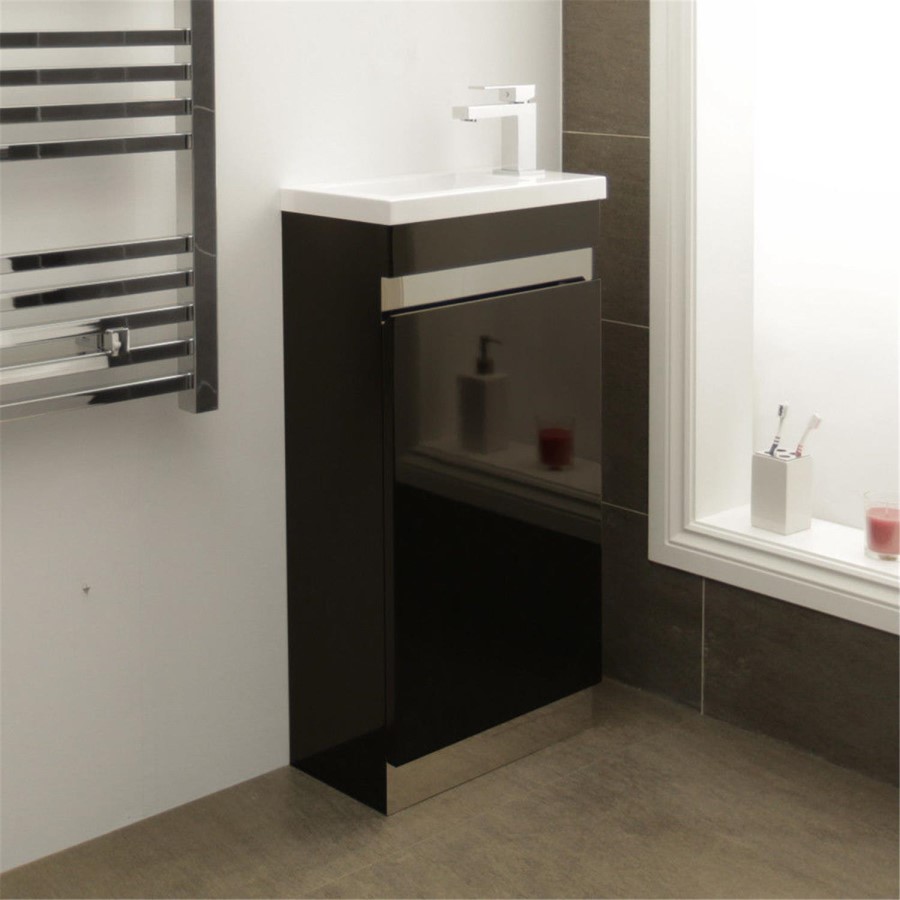 Vigo 420mm Black Cloakroom Vanity Unit