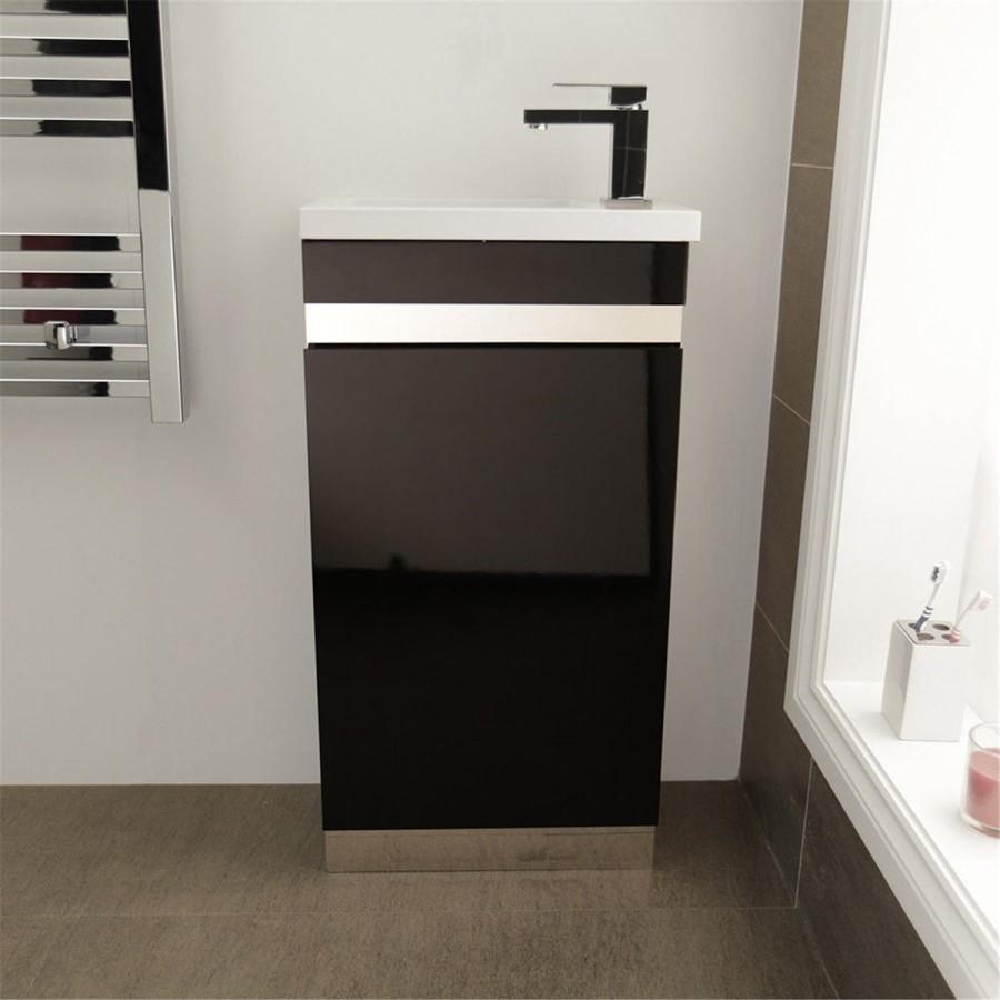 Vigo 420mm Black Cloakroom Vanity Unit
