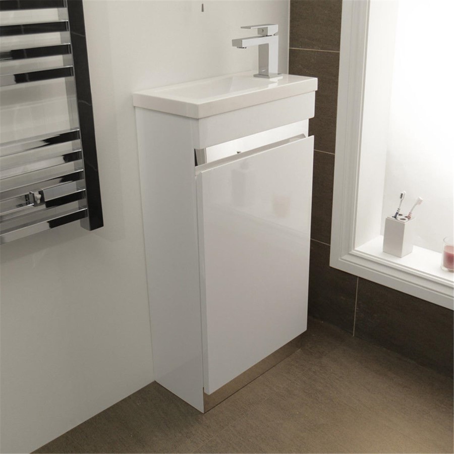 420mm Vanity Basin Unit - White Single Door Unit - Vigo Range