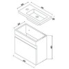 GRADE A1 - 420mm Wall Hung Vanity Basin Unit - Black Single Door Storage - Vigo Range