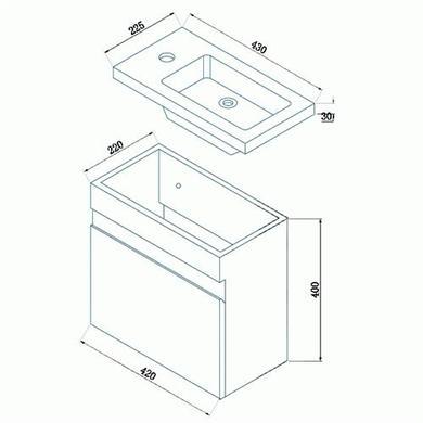 Vigo 420mm Wall Mounted White Vanity Unit