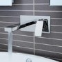 GRADE A2 - Wall Mounted Chrome Basin Mixer Tap - Cube