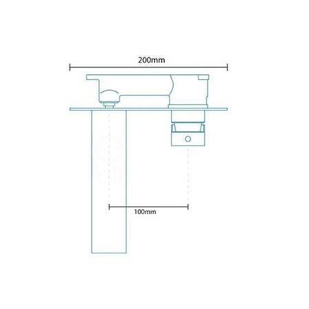 GRADE A2 - Wall Mounted Chrome Basin Mixer Tap - Cube