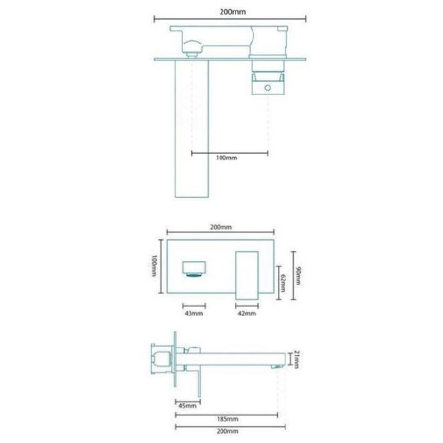 GRADE A1 - Wall Mounted Basin Mono Tap - Cube