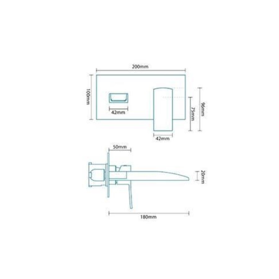 GRADE A1 - Waterfall Wall Mounted Basin Mono - Tabor Range