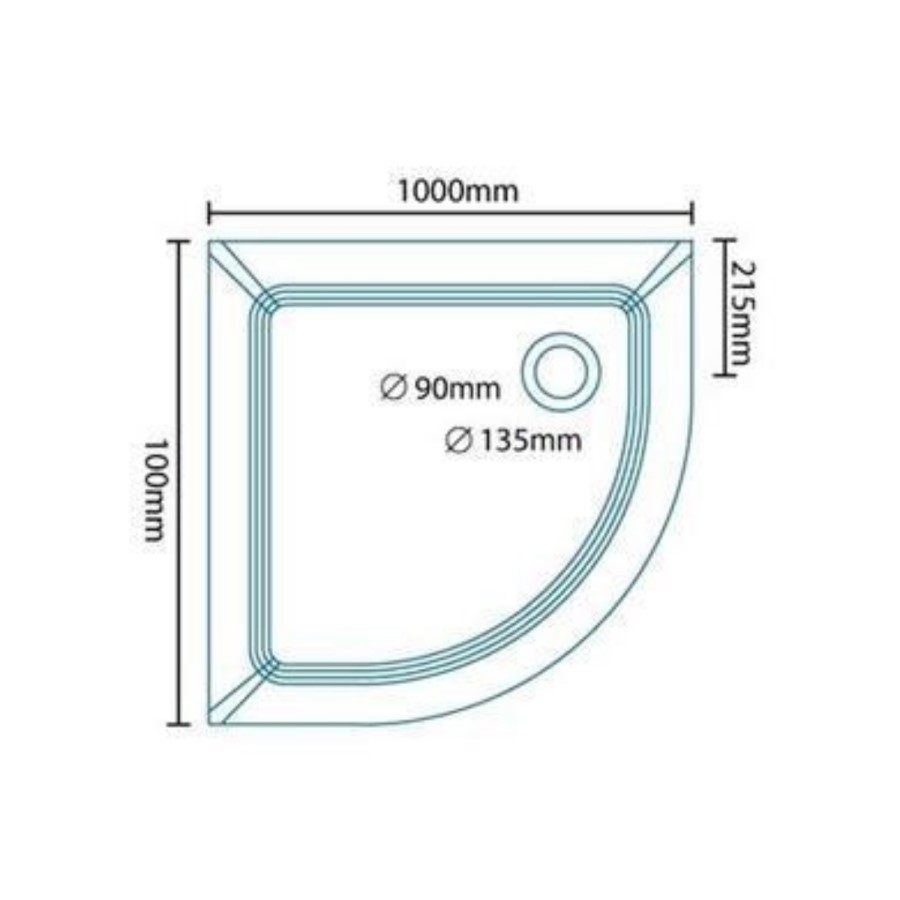 Ultralite 1000 x 1000 Quadrant Shower Tray